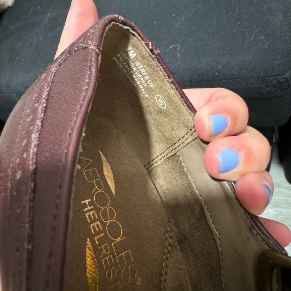 Aerosoles burgundy serfs up t strap retro heels - Picture 7 of 13